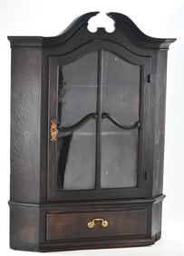 CHIPPENDALE STYLE OAK CORNER CABINET