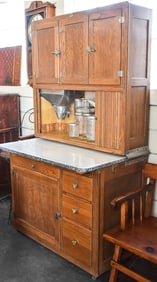 NEW CASTLE HOOSIER OAK CABINET