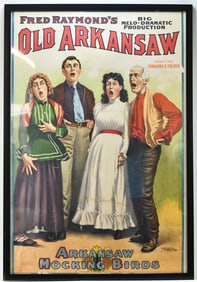 OLD ARKANSAW MOCKING BIRDS FRAMED LITHOGRAPH