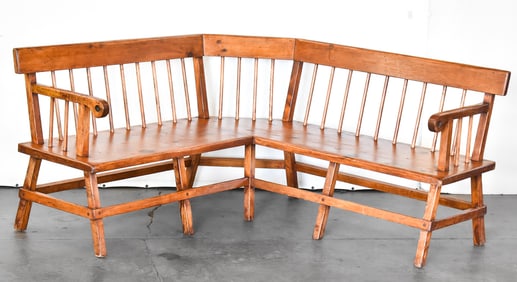 ANTIQUE PINE CORNER BENCH