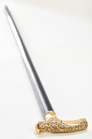 19TH CENTURY SAN JOSE PUBLIC SCHOOL 14K GOLD-FILLED PRESENTATION CANE
