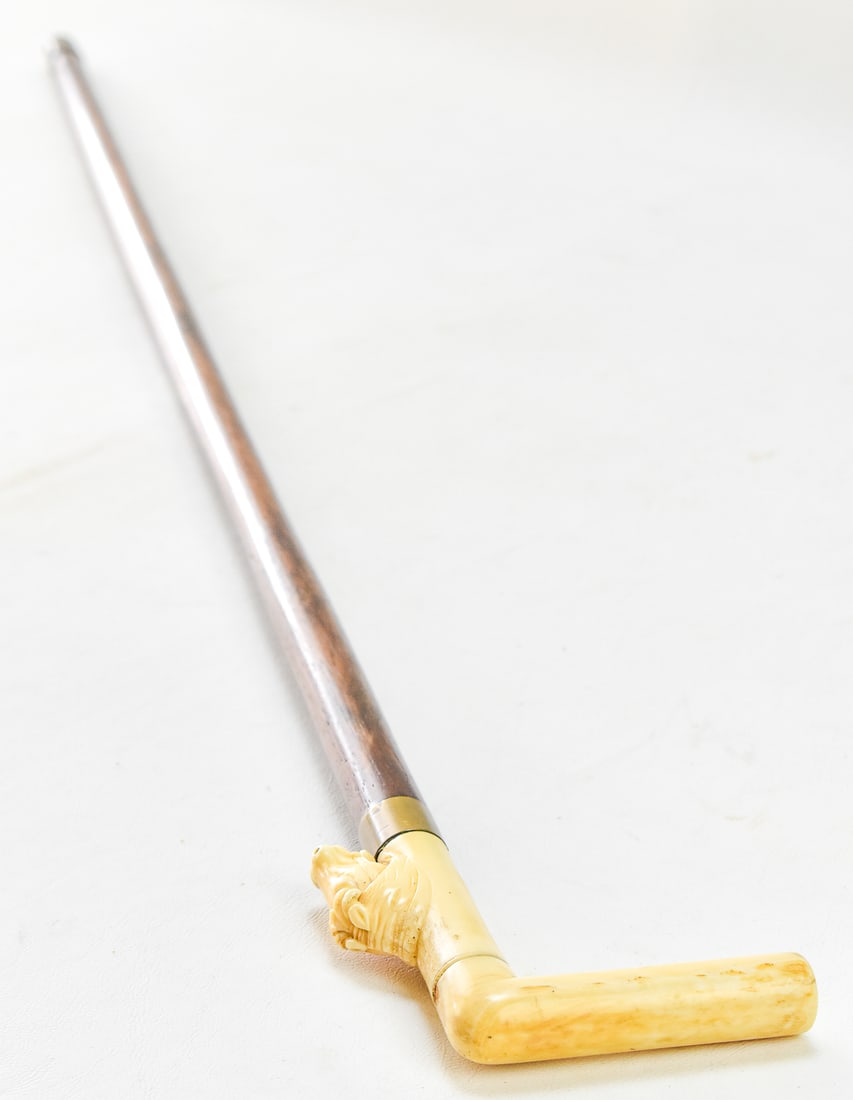 VICTORIAN FIGURAL CANE WITH A CARVED HORSE (1 of 5)