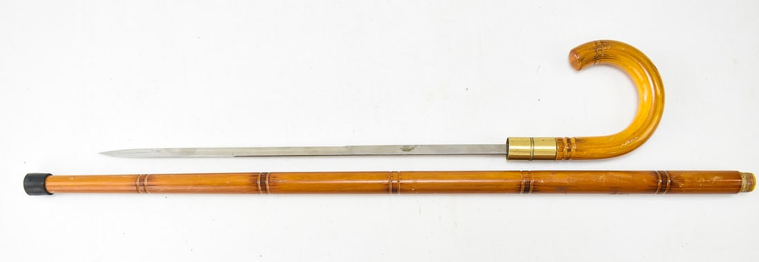 VINTAGE TROPICAL HARDWOOD SWORD CANE (1 of 2)