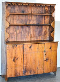 19TH CENTURY PINE STEP-BACK CUPBOARD