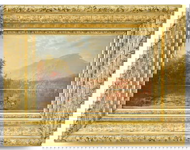GEORGE MCCORD HUDSON RIVER SCOOL LANDSCAPE OIL PAINTING: Original Hudson River School Landscape oil painting on board by listed artist, George Herbert McCord (NY, NJ, 1848 – 1909), signed lower right and dated 1873. Art measures 9� h x 13.