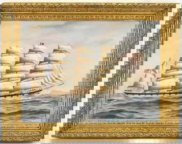 'VIMERIA' UNDER FULL SAIL ATTRIBUTED TO WOOLSTON BARRATT