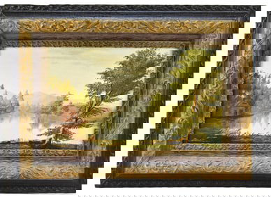 LAKESIDE CABIN LANDSCAPE OIL PAINTING ON CANVAS