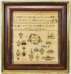 1856 FRAMED NEEDLEPOINT SAMPLER