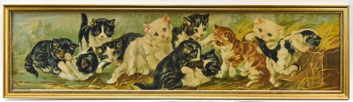 'YARD OF CATS' YARD-LONG LITHOGRAPH BY GRAY LITHO CO.