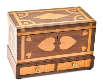 EUROPEAN MAPLE & WALNUT SEWING NOTION BOX