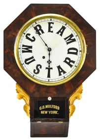 NEW HAVEN 'CREAM MUSTARD' GEORGE MULFORD, NEW YORK, WALL CLOCK