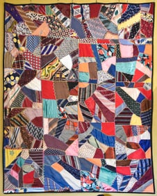 FLORAL EMBROIDERED PATCHWORK CRAZY QUILT
