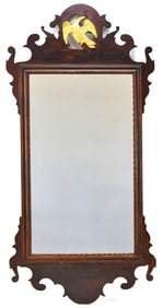 19TH CENTURY CHIPPENDALE MAHOGANY SCROLLWORK MIRROR