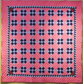 VINTAGE PATCHWORK CHECKERED QUILT
