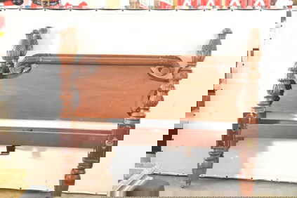 CARVED MAHOGANY BED FRAME