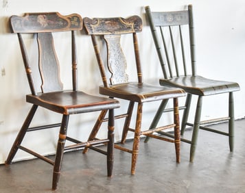 THREE 19TH CENTURY COTTAGE CHAIRS