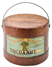 EARLY 1900s LEWIS PAPER BOX CO. GOLDEN SHEAF 'COCOANUT' BUCKET