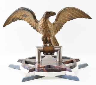 ANTIQUE CAST IRON EAGLE ON CUSTOM STAND