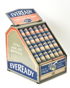 C. 1930 EVEREADY FLASHLIGHT BATTERY GENERAL STORE DISPLAY