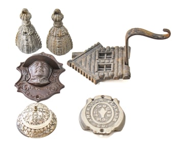 ASSORTED CAST WALL DECOR & BELLS