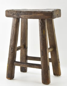 ANTIQUE PRIMITIVE HARDWOOD WORK STOOL