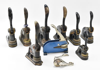 COLLECTION OF ANTIQUE EMBOSSING PRESSES