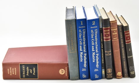 NINE VINTAGE MEDICAL BOOKS: SURGERY, NEUROPATHOLOGY, DISEASES, & MORE