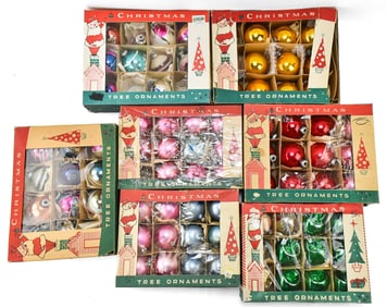 VINTAGE COLLECTION OF POLISH CHRISTMAS GLASS BALL ORNAMENTS