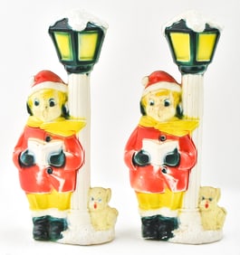PAIR OF LIDCO CAROLER BOY BLOW MOLDS