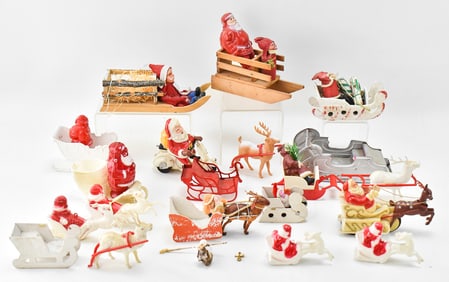 ASSORTMENT OF SANTAS, REINDEERS, & SLEIGHS