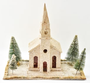 PUTZ CHRISTMAS VILLAGE WIND-UP MUSICAL CHURCH