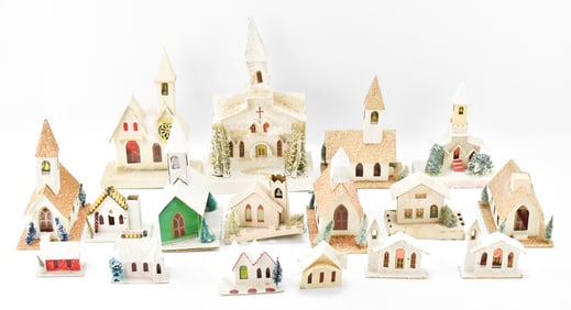 ASSORTED CHRISTMAS PUTZ HOUSES & CHURCHES