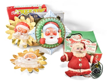COLLECTION OF SANTA TREE TOPPERS