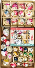 ASSORTMENT OF ANTIQUE & VINTAGE INDENT-STYLE ORNAMENTS