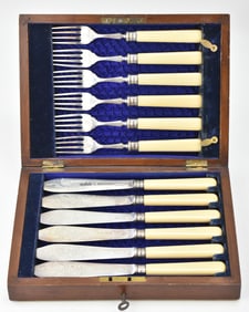 CASA FOR CHILDREN CHARITY LOT: JAMES DIXON & SONS SILVER PLATED FISH SERVING SET