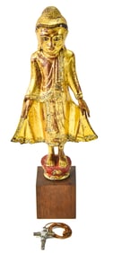 BURMESE MANDALAY BUDDHA & WIRE-WRAPPED CROSS