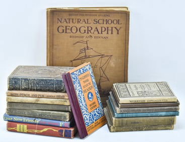 ANTIQUE & VINTAGE CHILDREN'S SCHOOL BOOKS: GEOGRAPHY, READERS, ARITHMETIC, & MORE