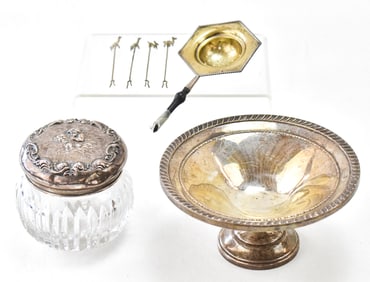 ASSORTED STERLING SILVER TABLEWARE & MORE