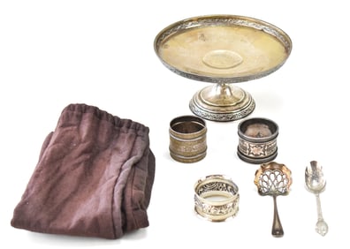 ASSORTED STERLING SILVER & SILVERPLATE TABLEWARE