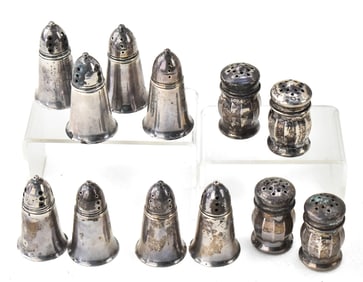 COLLECTION OF STERLING SILVER SALT & PEPPER SHAKERS