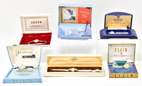 VINTAGE WATCH ASSORTMENT: WALTHAM PREMIER, GRUEN PRECISION, BULOVA, & MORE