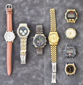 MEN'S WATCHES: TIME, BENRUS, PHILIP PERSIO, GRUEN, ARMITRON, ELGIN, CHOICE