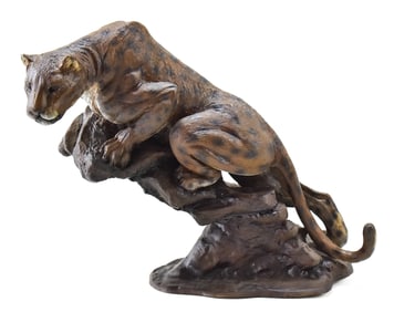 CLARISSA ADAIR '07 BRONZE LEOPARD SCULPTURE