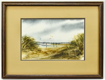 LINCOLN CITY, OREGON WATERCOLOR 'KITES' BY SUSAN RYAN