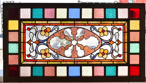 DAVID SCHLICKER STAINED GLASS PRISM WINDOW
