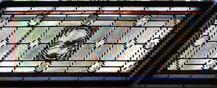 ANTIQUE STAINED GLASS WINDOW