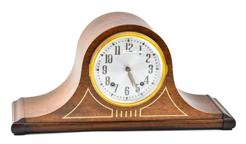 PLYMOUTH CO. TAMBOUR MANTEL CLOCK