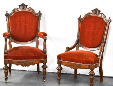 TWO LATE 19TH C. RENAISSANCE REVIVAL CHAIRS
