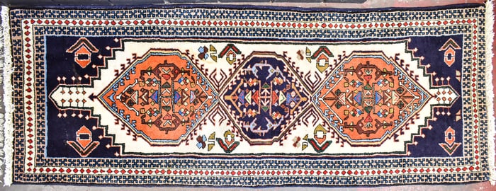 VINTAGE PERSIAN AZARBAYJAN (ATTR.) ARDABIL GEOMETRIC AREA RUG