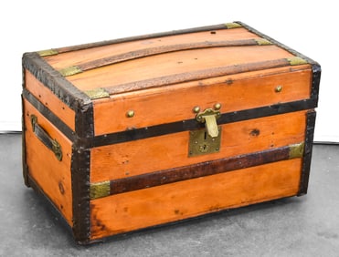 C. 1870 DOME-TOP TRAVEL TRUNK